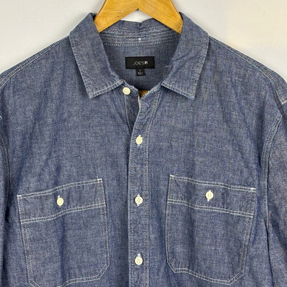 Joe's Jeans Mens Long sleeve Button Up Shirt Sz L Preppy Classic Ranch Western - Picture 2 of 10